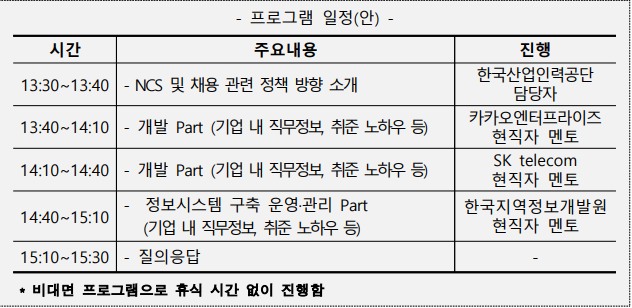 프로그램일정(안)